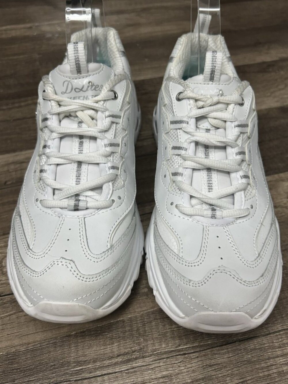 Skechers Womens D Lites Size 9.5 Shoes White Fresh Start 11931 Casual Sneakers - Picture 8 of 9
